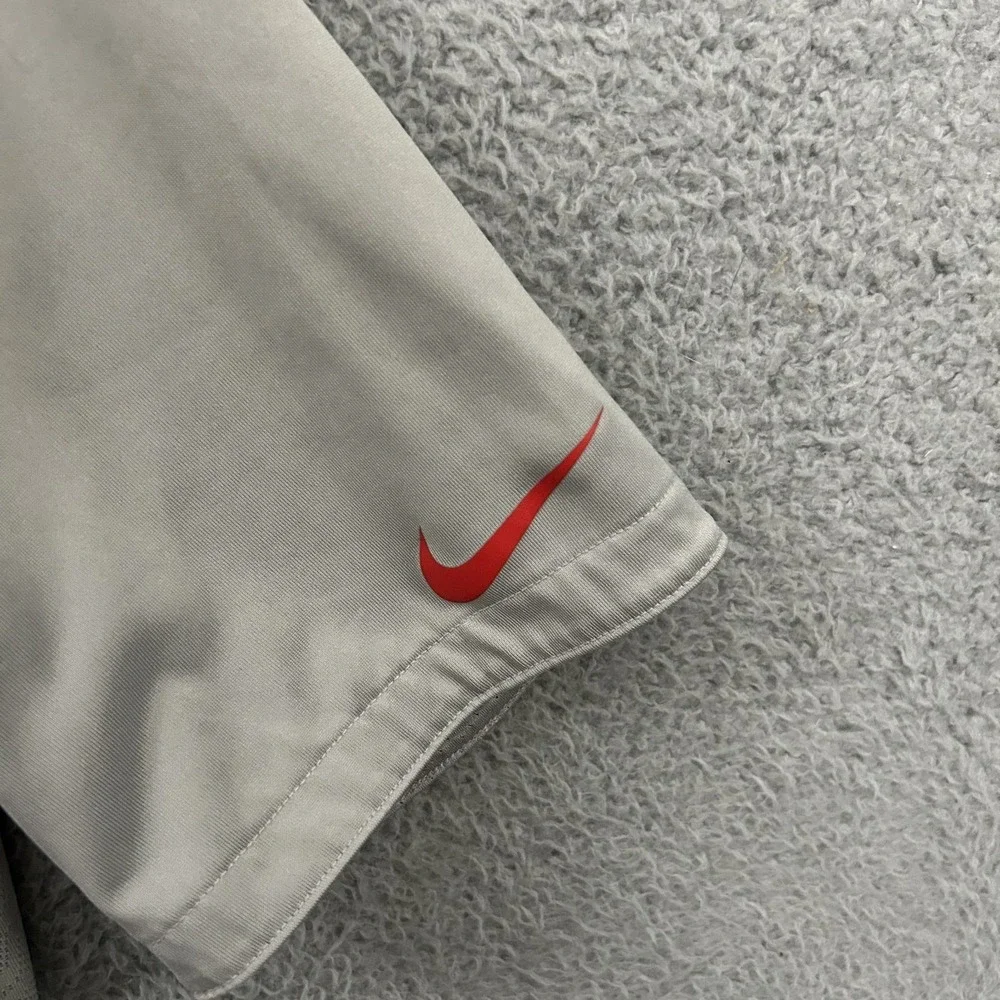 Ohio State Buckeyes Shirt Medium Gray Red‎ Polo Performance Adult Nike Dri Fit